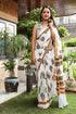 Ivory Mughal Hand Block Print Mul Saree with Blouse Piece