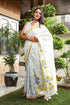 Ivory  Merygold Hand Block Print Mul Saree with Blouse Piece