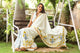 Ivory  Merygold Hand Block Print Mul Saree with Blouse Piece