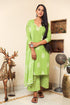 Green Discharge Butta Print Cotton Suit Set