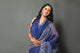 Blue Pure Chiffon Block Print Saree with Blouse