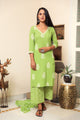 Green Discharge Butta Print Cotton Suit Set