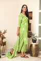 Green Discharge Butta Print Cotton Suit Set