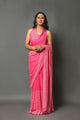 Pink Pure Chiffon Block Print Saree with Blouse