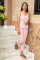 Pink & White Block Print Twin Set