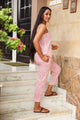 Pink & White Block Print Twin Set