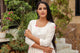 White & Pink Block Print Anarkali Kurta Pant Set