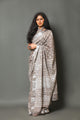 Linen Border Block Butti Print Saree with Blouse