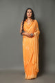 Yellow Pure Chiffon Block Print Saree with Blouse