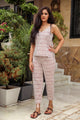 Maroon & White Block Print Twin Set