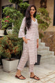 Maroon & White Long Kurta Pant Set
