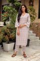 Maroon & White Long Kurta Pant Set