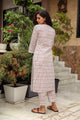 Maroon & White Long Kurta Pant Set