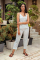 Turquoise & White Block Print Twin Set
