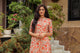 Coral Jaal Block Print A-line Pant Set