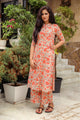 Coral Jaal Block Print A-line Pant Set