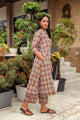 Maroon Jaal Block Print A-line Pant Set
