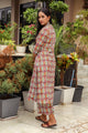 Maroon Jaal Block Print A-line Pant Set