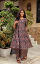 Navy Blue Kalamkari Print Twin Set