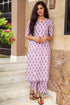 Purple Block Print Cotton Kurti