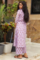 Purple Block Print Cotton Kurti