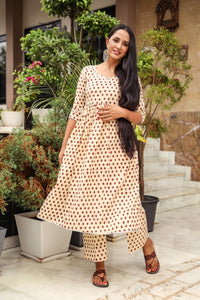 Ivory Gota Work Kurta Palazzo Set