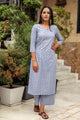 Blue Pasely Block Print Kurta Palazzo Set