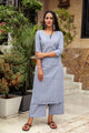 Blue Pasely Block Print Kurta Palazzo Set