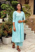 Turquoise Gota Work Kurta Palazzo Set