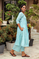 Turquoise Gota Work Kurta Palazzo Set