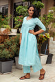 Turquoise Gota Work Kurta Palazzo Set