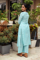 Turquoise Gota Work Kurta Palazzo Set