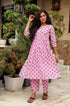Pink Gota Work Kurta Palazzo Set