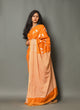 Mustard Chidiya Block Print Cotton Saree with Blouse