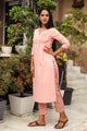 Peach Printax Solid Kurta