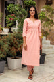 Peach Printax Solid Kurta