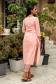Peach Printax Solid Kurta