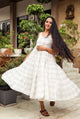 Blue & White Geometric Block Print Tyre Dress
