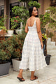 Blue & White Geometric Block Print Tyre Dress