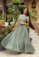 Olive Discharge Print Dress