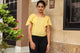 Yellow Bail Block Print Top