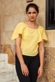 Yellow Bail Block Print Top