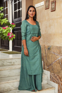 Green Dabu hand Print Twin Set