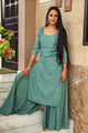 Green Dabu hand Print Twin Set