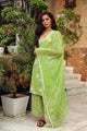 Green Discharge Butta Print Cotton Suit Set