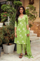 Green Discharge Butta Print Cotton Suit Set