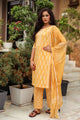 Mustard Discharge Tree Butti Print Cotton Suit Set