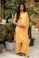 Mustard Discharge Tree Butti Print Cotton Suit Set