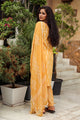 Mustard Discharge Tree Butti Print Cotton Suit Set