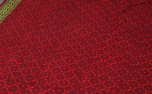 Maroon Block Butta Print Cotton Unstitched Dress Material